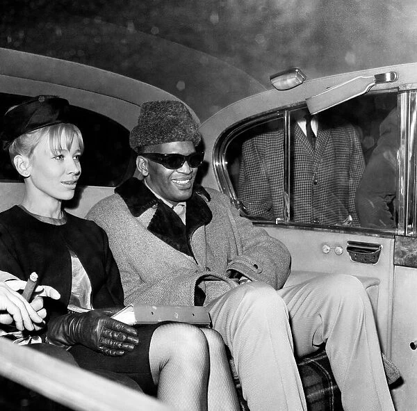 Ray Charles blues singer with writer Raina Johnson in 1963
