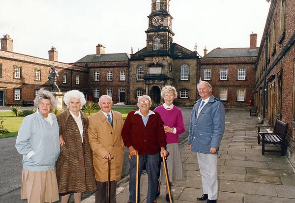 Residents of the Sir William Turner Hospital with Alan Wordsworth, right