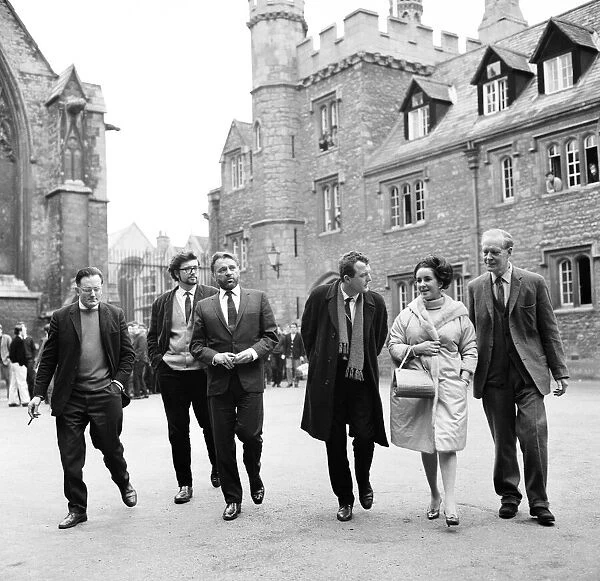Richard Burton and Elizabeth Taylor visiting Merton College, Oxford