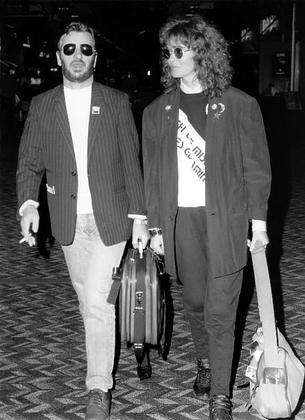Ringo Starr and his wife Barbara left Heathrow Airport yesterday
