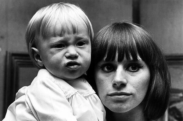 Rita Tushingham July 1965 actress with 15 month old baby Dodonna