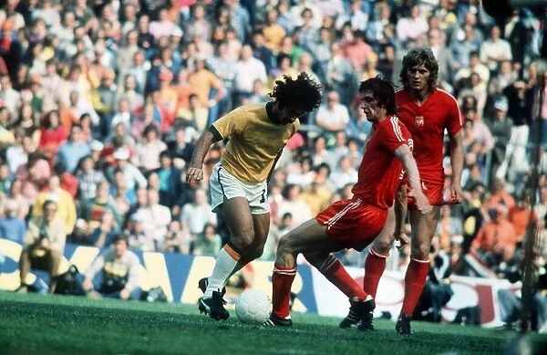 Rivelino Brazilian footballer playing in the World Cup against Poland in 1974