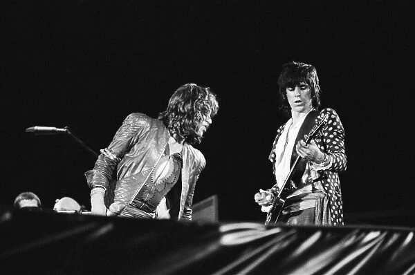 Rolling Stones performing live in concert at Knebworth House in Hertfordshire