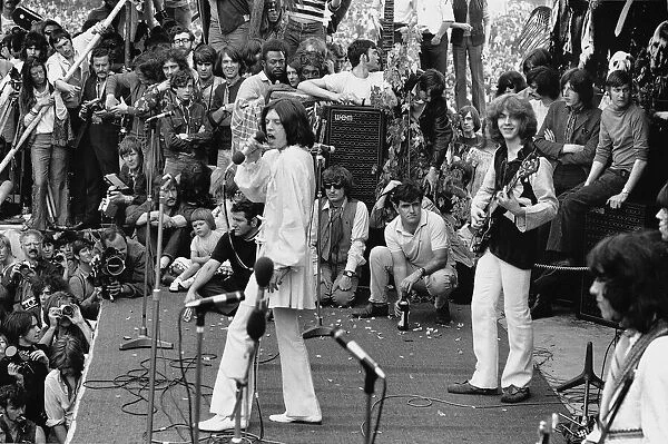 The Rolling Stones on stage at their free concert in Londons Hyde Park. 5 July 1969a┼í