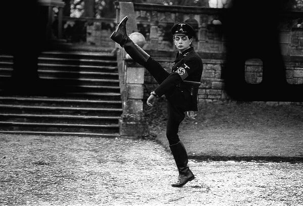 Rowan Atkinson does goose step as german officer 1982 A©mirrorpix