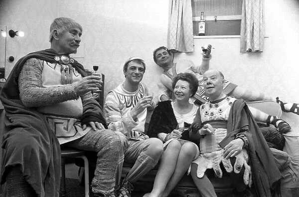 Roy Hudd poses with other members of the cast who were appearing with him in a production