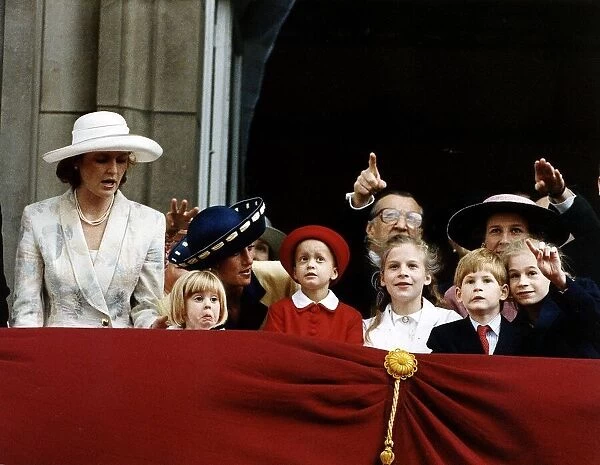 Royal Family on the Balcony of Buckingham Palace for the Trooping of the Colour Ceremony