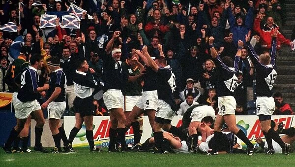 Rugby World Cup 1999 Scotland V South Africa at Murrayfield. Scotland first try