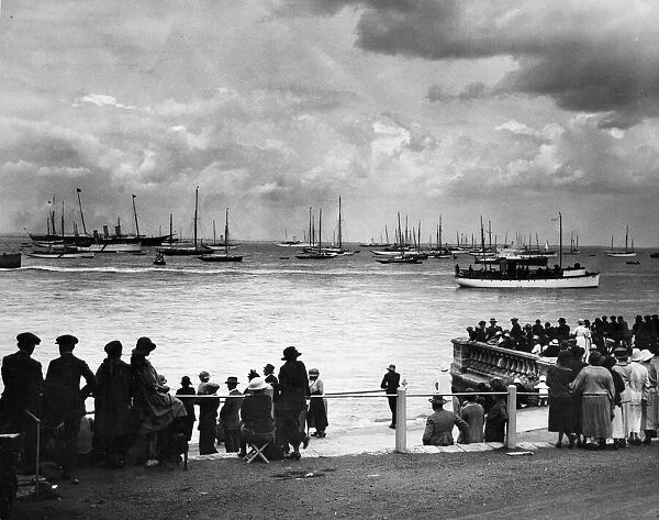 Scenes during the Royal Southampton Regatta in Cowes Week showing crowds gathered to look
