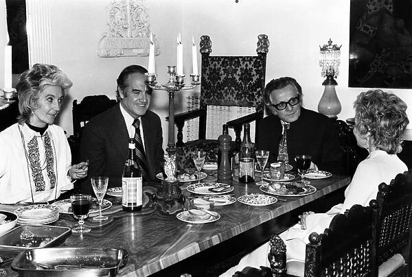 Senator George McGovern entertained to a private dinner party by Leo Abse, MP