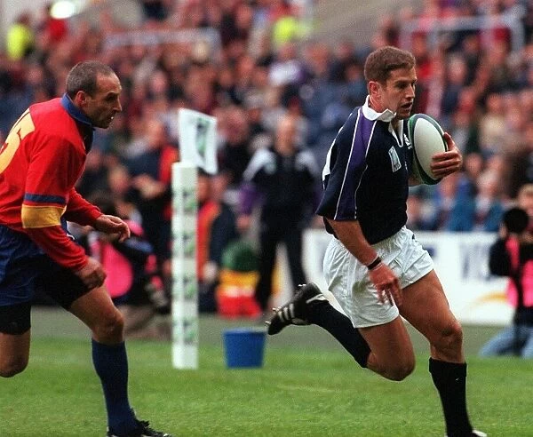 Shaun Longstaff scores third try for Scotland October 1999 against Spain