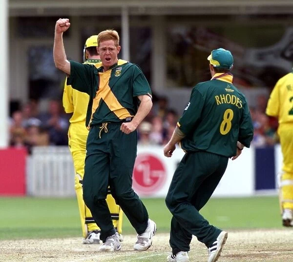Shaun Pollock South Africa Celebrates Taking The Steve Waugh Australia at the Cricket