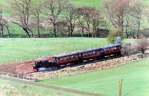 The Silver Jubilee steam locomotive steams up the Tyne Valley towards Alston on 3rd April