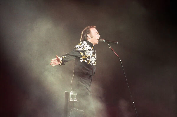 Singer Neil Diamond, pictured in concert at the Birmingham NEC. 7th July 1992