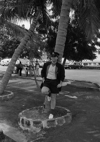 Sir Elton John pictured on the Island of Monstserrat in the West Indies in 1982 where he