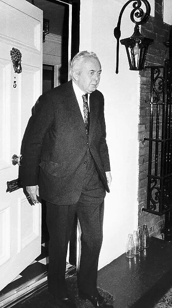 Sir Harold Wilson former Labour Prime Minister of Great Britain pictured outside the home