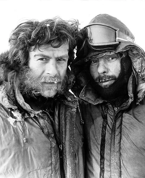 Sir Ranulph Fiennes and Charles Burton at the North Pole on Easter Sunday