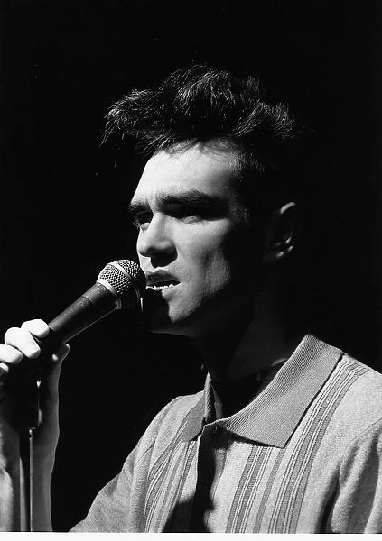 The Smiths pop singer Morrissey singing on stage 1984