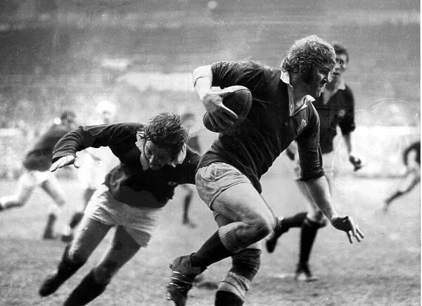 Sport - Rugby - Graham Price in action for Wales v Scotland - Feb 1978 - Western Mail