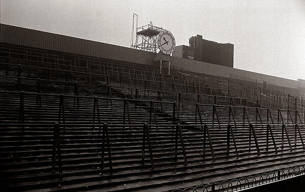 Stands at the Clock End of Highbury Stadium, Arsenal Football Ground. December 1984