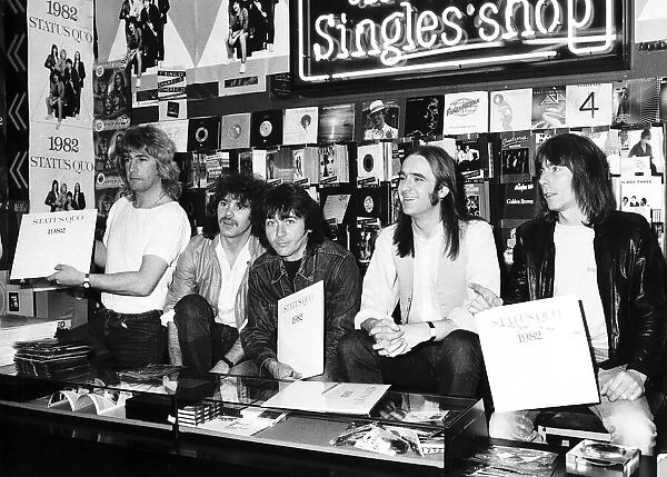Status Quo signing their new record at London HMV store