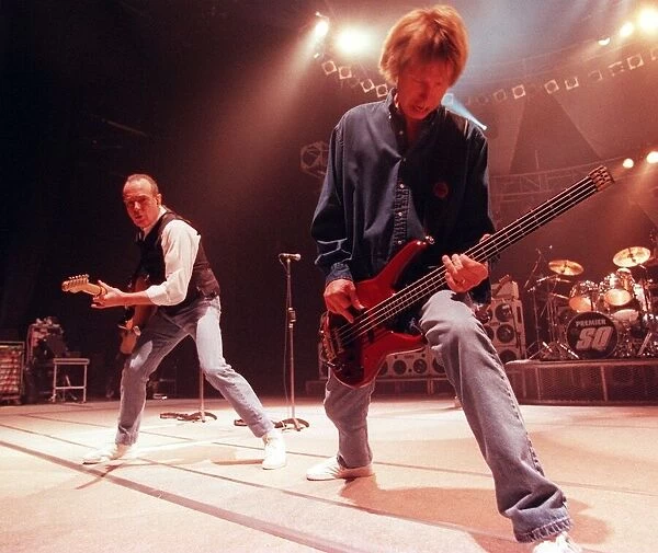 Status Quo on stage at the Clyde Auditorium October 1999 Francis Rossi