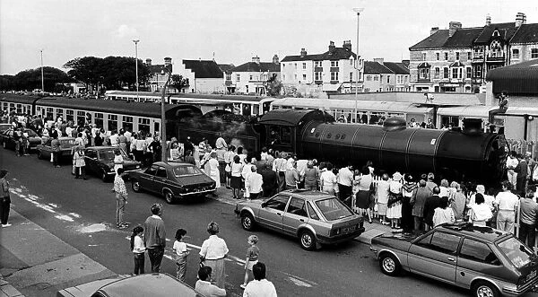 A steam train during Saltburns Victorian celebrations. 17th August 1986