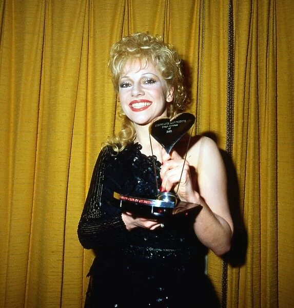 Stephanie Lawerence with television award February 1984