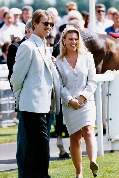 Stephen Hendry and Mandy Tart enjoy Ayr Races. 1st January 1995