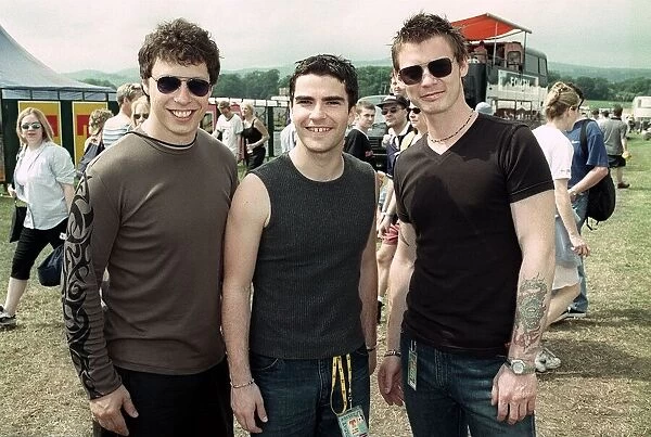 Stereophonics pictured at T in the Park smiling June 1999