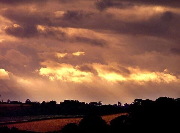 A stormy sunset over the farmland close to Kidderminster