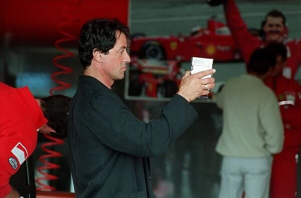 Sylvester Stallone Actor July 98 American actor at silverstone racetrack for