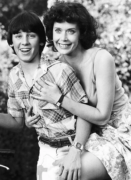 Sylvia Kristel with screen lover Eric Brown March 1980