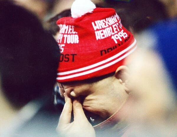 Tears of a Wrexham fan at Old Trafford. FA Cup match between Manchester United 5 -2