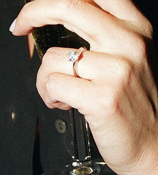 Tina Hobley Coronation Street actress June 1997 proudly showing off her engagement ring