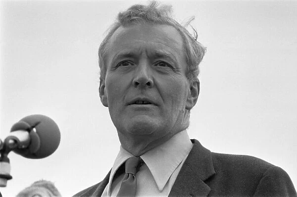 Tony Benn seen here making a speech during the Labour Party march and rally