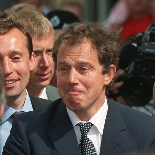 Tony Blair with Andy Slaughter in Uxbridge 26 July 1997