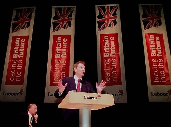 Tony Blair, Labour Party Leader, speaks in Brighton. April 1997