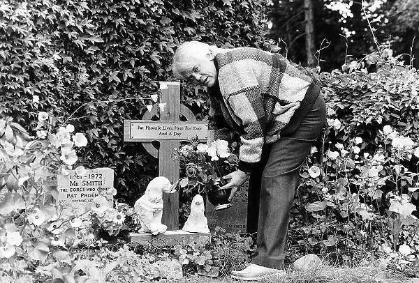 Tony Booth actor and writer father of Cherie Blair tending a shrine to wife