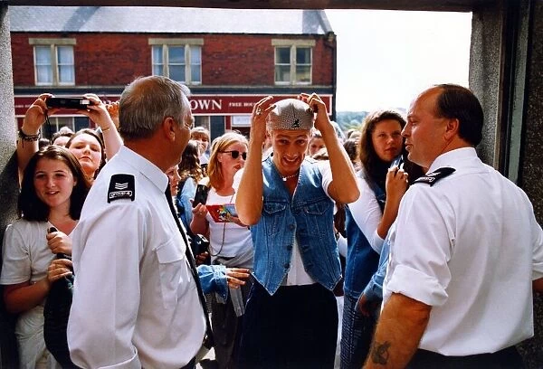 Tony Dowding of Bad Boys Inc meets the groups fans outside Tyne Tees Television