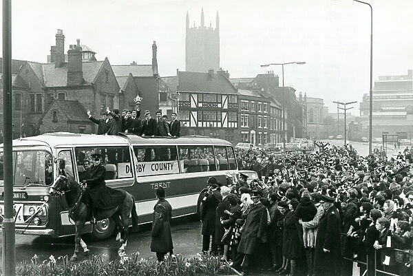 Town salutes its champions, Derby County, winners of the second division
