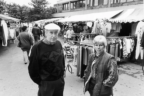 Two traders at the Greymare Lane Market, Openshaw, Manchester
