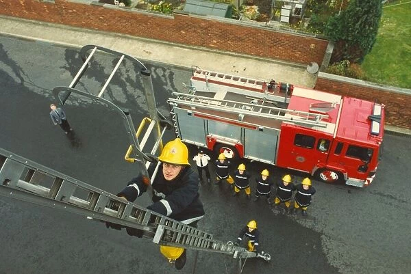A training exercise in the centre of Newcastle - firefighter Sean McHee shows how to