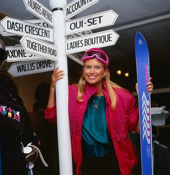 TV presenter Anneka Rice October 1988 on visit to Glasgow to promote ski wear