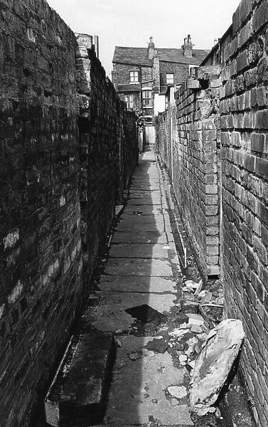 A typical Edge Hill alley way, Liverpool, 17th August 1981
