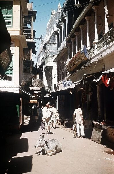 A Typical Narrow Street in Varanasi Benares North India