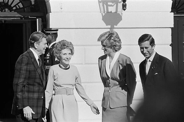 USA President Ronald Reagan and his wife Nancy welcome Princess Diana