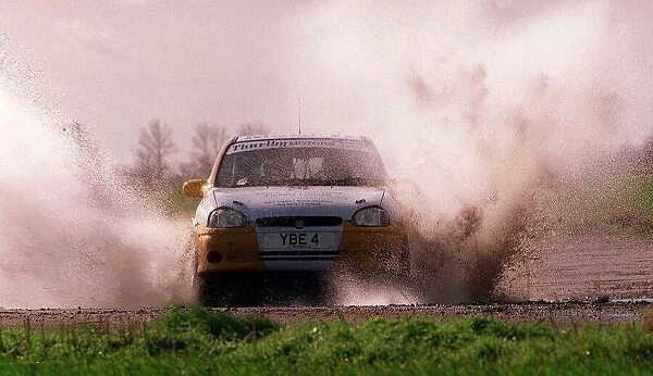 A Vauxhall Corsa rally sports car March 1998 Being driven by Actress Glenda McKay