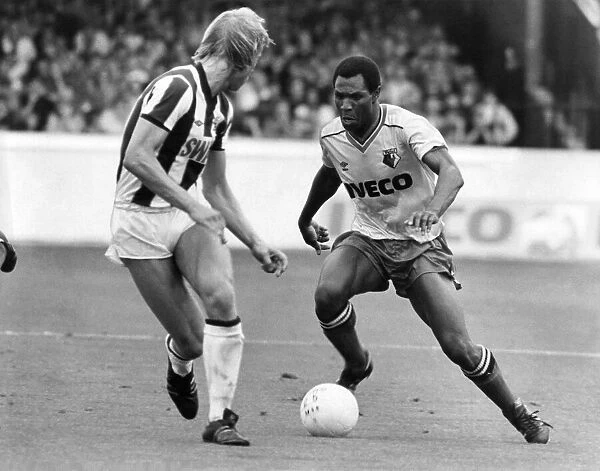 Watford v. West Bromwich Albion. Luther Blissett in action. September 1982 P003825