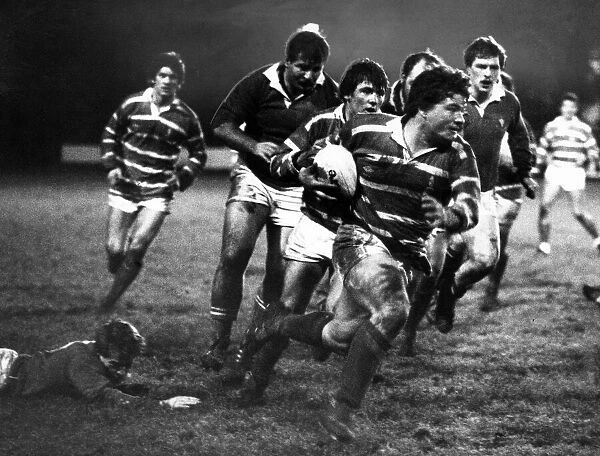 Wayne Hall, Bridgend Rugby Union Player, match action, against South Wales Police